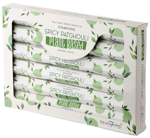 Puckator Stamford Premium Plant Based Hex Incense Sticks - Spicy Patchouli Scented - Spiritual Insensé Sticks - Zen Meditation Gifts - Organic Insense - Insencesticks - Rituals Fragrance Sticks -20