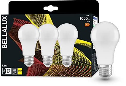 BELLALUX LED Lampe für E27-Sockel, matte Optik ,Warmweiß (2700K), 1055 Lumen, Ersatz für herkömmliche 75W-Leuchtmittel, nicht dimmbar, 3-er Pack