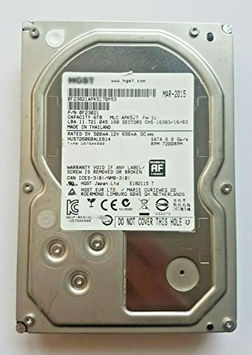 6TB SATA-III HUS726060ALE614 7200RPM 128MB HDD 3.5 Internal Hard Drive