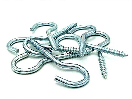 12 x Cup Hooks 60mm Heavy Duty zinc Plated Screw in Ceiling Hanging Mug Hook