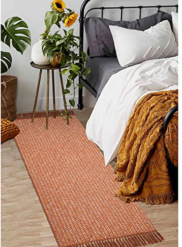 Lahome Boho-Badezimmerläufer, 5x15 cm, Teppichläufer für Flur, leichter Waschraumteppich, waschbarer Läufer mit Quasten, Bauernhaus-Teppichläufer, Überwurfteppiche für Eingangsbereich, Schlafzimmer
