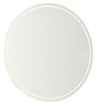 QAZQA - Modern Moderner Bad I Badezimmerspiegel 60 cm inkl. LED und Touchdimmer - Sebas Touch-funktion Dimmer I Dimmbar - Glas Rund - I LED