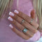 MouYouGlow Press on Nails Faux ongles courts carrés rose nude rose nude avec colle à ongles, carré, blanc French manucure blanc, bout en acrylique, pour femmes et filles …