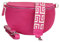 Bauchtasche Damen Stylisch Moderne Taschen mit Breitem Wechselgurt Nappa Leder Genuine Leder Bauchtasche Inklusive Breiter Gurt Gürteltasche Crossbag Crossbody Bag Damen Ledertasche (Pink)