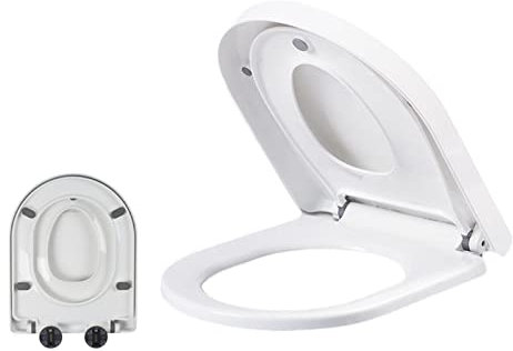 Flipped Warmth Toilettendeckel klobrille mit kindersitz, Familien-Toilettensitz für Kinder und Erwachsene, WC-Sitz mit Absenkautomatik für Familie, antibakterielle Klobrille in D-Form