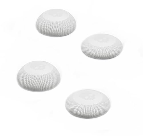 Skull & Co. Convex Thumb Grip Caps Joystick Cap Analog Stick Cap Thumbstick Grip Cover for Nintendo Switch Pro Controller & PS5 / PS4 / Slim/Pro Controller - White, 2 Pairs (4pcs)
