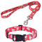 Mihqy Hundehalsband und Leine Set, Verstellbares, Weich & Komfort Nylon Hunde Halsband für Kleine Mittlere Große Hunde Welpen Katzen(Rote Blumee Set,S)