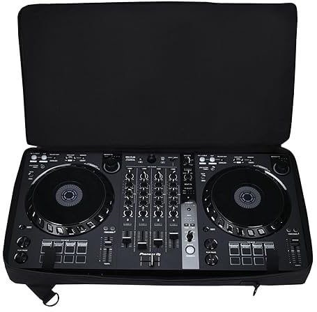 rokeblau Portable Storage Case for Pioneer DDJ-FLX6 DDJ-SX3/SX2/SX, Protective Bag With Adjustable Shoulder Strap, Large Capacity Durable Case For DJ Console, Laptop and Accessories (black)