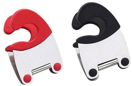 BESTonZON 1pcs Titre pinces repose-cuillère en acier inoxydable et silicone - Accessoires de cuisine anti-brûlure pour casseroles - Pratique et sécurisé (Couleur aléatoire)