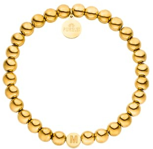 Purelei® Buchstaben Armband M Anxiety– Accessoire mit Bedeutung – Wasserfester Schmuck – mit Buchstaben aus langlebigem Edelstahl - Verstellbar – Modeschmuck für deinen individuellen Look