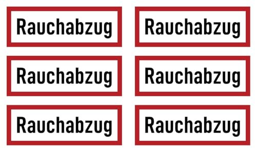 Autocollants : 52 x 148 mm, 6 pièces – Évacuation de la fumée – Panneau de signalisation sur dispositif de protection incendie et instructions d'utilisation – DIN 4066 – D1