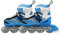 Endless EL1027 Inline Adjustable Skates Large 39 EUR (UK 5.5) - 43 EUR (UK 9) for 12 Years and Above | Blue, White | Aluminium Chassis and 70 mm PU Wheels | All Wheels Flash, ABEC 7 Bearings
