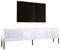 TV- Schrank in Weiß Matt/Weiß Hochglanz mit Beinen in Schwarz, A: B: 170 cm, H: 52 cm, T: 32 cm