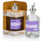 Zuckerstreuer aus Glas NOT COCA!NE-JUST SUGAR! mit Geschenkbox u. Edelstahl Ausgiesser leer Lila pastell