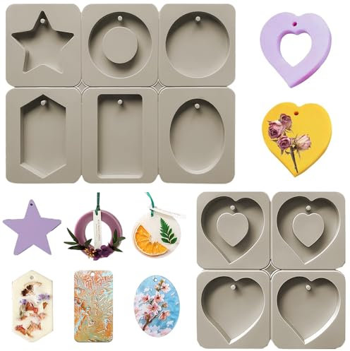 2 Pezzi Stampo per Sapone in Silicone, 4/6 Cavità Stampi per Saponette Fai da Te con Foro per Appenderli, Stampi di Sapone Fatto a Mano Riutilizzabile, Stampo Sapone Silicone per Artigianato DIY