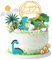 Yamitora 25 Stück Kuchendeko Dino Tortendeko Dinosaurier Set, Torten Topper Geburtstag Dinosaurier Deko,Kuchen Topper für Kinder Junge,Happy Birthday Cake Topper für Geburtstag Party Deko
