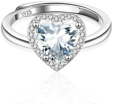 ALEXCRAFT Ringe Silber 925 Damen mit Herz Silber Zirkonia Schmuck für Frauen Freundin Mama