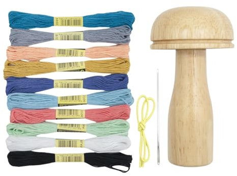 Stopfpilz-Set – Komplettes Näh- Und Flickset Für Strickerinnen | Hochwertige Stopfpilze Aus, Perfekt Für Socken- Und Stoffreparaturen | Tolles Geschenk Für Bastler, Näherinnen Und Heimwerker