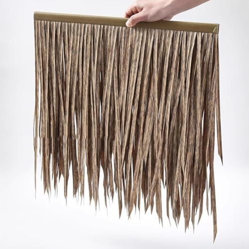 Lot de 10 rouleaux de toiture de chaume artificiel pour décoration de jardin et tuile de paille synthétique pour fêtes et ferme, gris B
