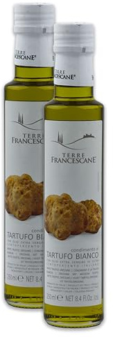 Food-United Trüffel-Öl 2x 250ml von TERRE FRANCESCANE extra Natives Olivenöl mit weißem Trüffel-Aroma Premium-Trüffelöl aus Italien für Feinschmecker-innen und Gourmetküche