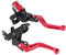 CYSFETENA 1 Paar 7/8 Zoll (22mm) Universal Motocross Brems & Kupplungshebel mit Reservoir,CNC Aluminium Einstellbar Kupplung Bremszylinder Griff für Motorrad Bremshebel Kupplungshebel (Rot)