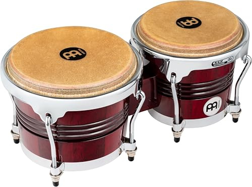 Meinl Percussion Marathon Exclusive Bongos, Weinrot (WB200WRP-CH) | 2 Handtrommeln, 6,75 und 8 Zoll, Inklusive Stimmschlüssel, Kiefer