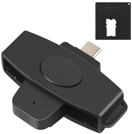 Lonrtesw Lecteur de Carte CSCR3 Smart DéClaration Fiscale Bancaire de Type C Carte SIM/Lecteur de Carte D'Identité de Carte IC
