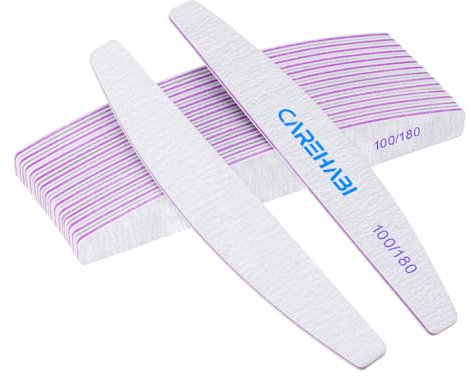 16 Stück Profi Nagelfeile 100/180 Grit Nagelfeilen für Gelnägel und Naturnägel Wiederverwendbare Doppelseitige Nagelfeile für Nagelstudios, Diy Nail Art Zuhause