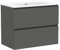 Baikal Mueble de Baño Klay. Mueble MONTADO. 2 Cajones Suspendido con Lavabo. Armario de Baño. Lavabo Ceramico. 80cm Gris Oscuro.