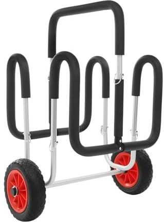 Kajakwagen für SUP & Surfbretter, Aluminium-Transportwagen mit Rollen, Doppel-Paddelboard-Anhänger für einfachen Transport von 2 Stand-Up-Paddle-Boards
