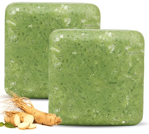 YOFDAL 2 Stück Bio-Shampoo Gegen Haarausfall, Stärkt, Für Fettiges Haar, Natürliches und Veganes Festes Shampoo - 30g