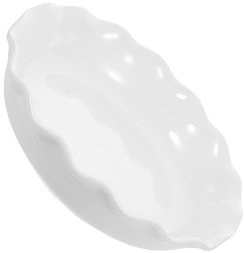 STOBAZA Plato de Cerámica para Pizza Grande Blanco Resistente al Horno Bandeja para Hornear Casa con Superficie Lisa y Diseño Práctico para Uso Doméstico y Profesional