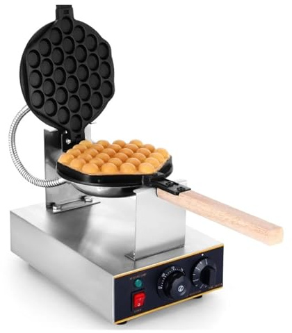 1400W Bubble Waffle Maker, Electric Egg Waffle Machine, 360 Rotated Stainless Steel Non-Stick Commercial Eggettes Puff Cake Snack Widely Used