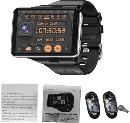 Irfora Smartwatch mit Zwei Kameras, 4G/5G, 11, 6 GB RAM, 128 GB GPS, 1500 MAh für Outdoor-Enthusiasten (Silber)