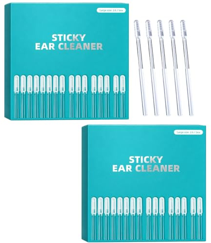 Sticky Ear Cleaning Buds, Reusable Silicone Ear Wax Removal Tool, Gentle Daily Hygiene Solution for Adults and Elderly, Portable Ear Care Sticks for Home Use, Two Box Set of Adhesive Ear Cleaning Buds