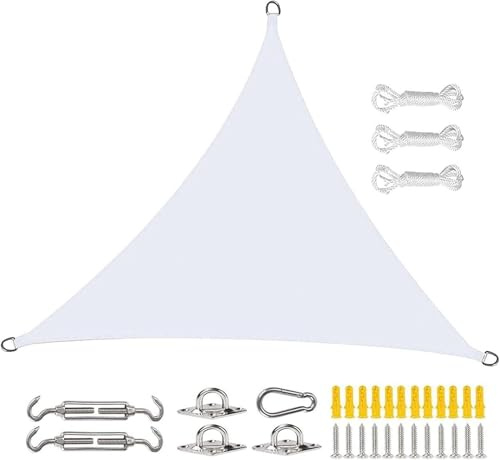 Sonnensegel for Terrasse, Outdoor-Tuch, Wasserdicht, Gespannte Leinwand Mit UV-Schutz, for Garten, Camping, Eierstuhl-Abdeckung(White,2x2x2m)