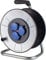 as - Schwabe Metallkabeltrommel Leertrommel Ø285 mm für ca. 50 m Kabel, 3 Einbausteckdosen 230V/16A, IronCoat Schutzisolierung, Thermoschutzschalter, IP44, Silber, 10315
