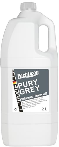 Yachticon Pury Grey 2 Liter – leistungsstarker Abwassertank-Zusatz gegen Fäulnisgeruch, hält Grau- und Abwassertanks sauber und frisch, formaldehydfreie Sanitärlösung