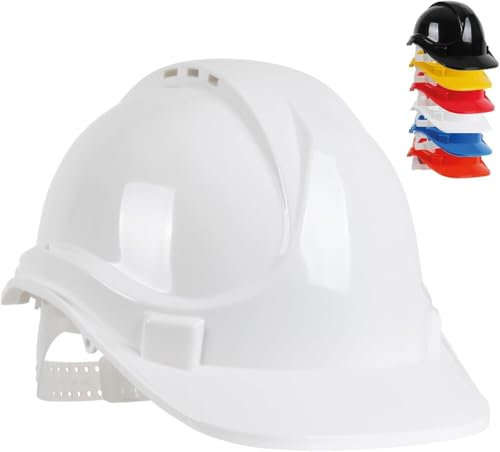 Blackrock White Hard Hat, Safety Helmet, For Construction, Mens Womens Unisex, Work Hats, Builder, One Size Adjustable Head Strap, HDPE Protection, UK/EU 2016/425 EN937:2012+A1:2012
