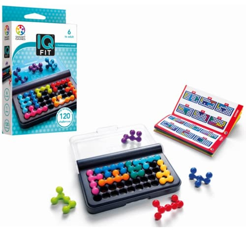 SmartGames IQ Fit – Compact Travel Puzzle Game with 120 3D Challenges, Brain-Teasing Logic Game for Kids & Adults, STEM Toy for Ages 6 to Adult, Portable Brain Teaser for On-The-Go Fun