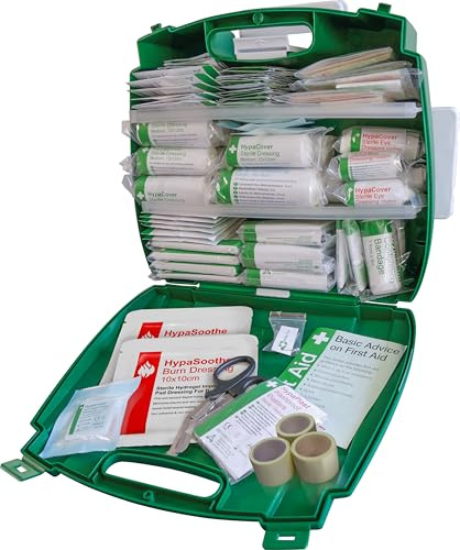 Safety First Aid Group Evolution Plus Workplace First Aid Kit BS 8599 Compliant, Large | Large for 100+ Persons, with Wall-Mounting Bracket