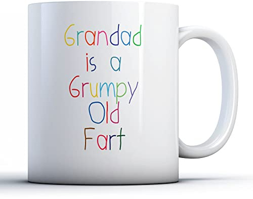 Finger prints - Grandad is A Grumpy Old Fart - Printed Mug, Ceramic, 11fl.oz.