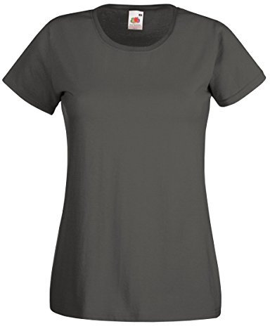 Fruit of the Loom women's value weight t-shirt, lady-fit - Grey - Small