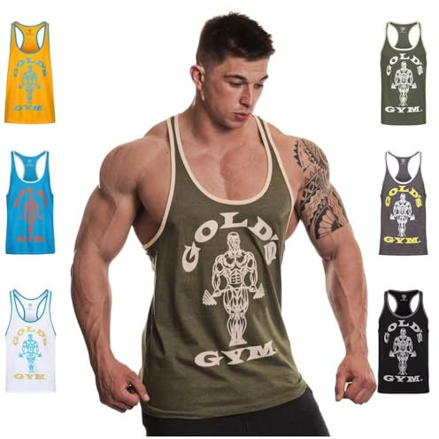 Gold's Gym Herren Golds Gym Unterhemd, Olivgrün, XXL EU