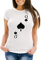 MoonWorks® Damen T-Shirt Kartenspiel Kostüm Spielkarten Gruppenkostüm Karten Fasching Karneval Faschingsshirt Pik Dame weiß L