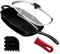 cuisinel Cast Iron Grill Pan + Glass Lid - 10.5-Inch / 26.67cm Pre-Seasoned Square Grilling Skillet + Silicone Handle Cover + Pan Scraper - Grill, Stovetop, Induction Safe - Indoor and Outdoor Use