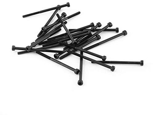 Innensechskant Schraubsatz, Akozon M3 Schwarzer Kopfschraubensatz 12,9 Grad Legierter Kohlenstoffstahl 4-50 mm(M3*50mm,Partially Threaded-24 Stück)