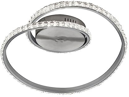 Reality Leuchten LED Deckenleuchte Rubin R62021105, Aluminium gebürstet, inkl. 19 Watt LED, Fernbedienung, Dimmer, Farbwechsel