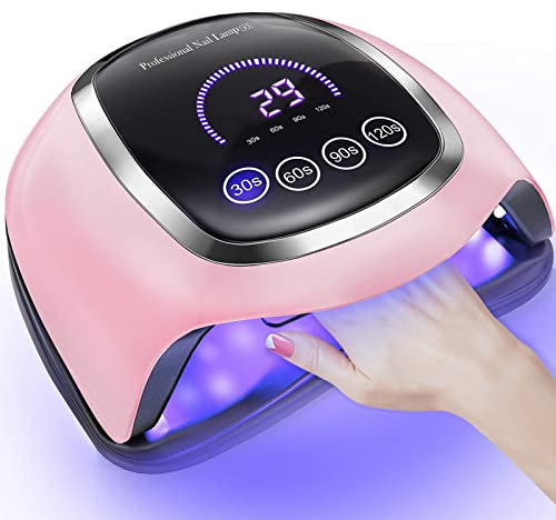 NAXBEY LED Nail Lamp,168W UV Lamps for Gel Nails,UV Nail Lamp with 7.5 Inch Large LCD Touch Screen/4 Timer Setting/Auto Sensor,Professional Led Lamps for Gel Nails Polish Starter Tool Home Salon Use