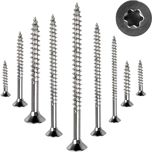 Stahlia Schrauben Holzschrauben Torx 4,5x100mm Spanplattenschrauben Teilgewinde (200 Stück) Edelstahlschrauben Schrauben Set Universalschrauben Senkkopfschrauben TX10